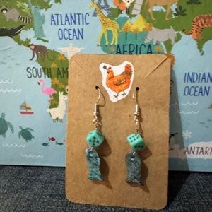 Fish and Dice earrings